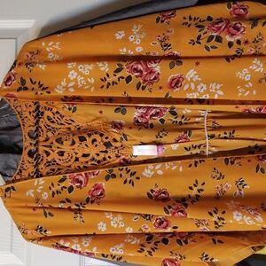 No Boundaries Open Front Blouse Size XL 15/17.